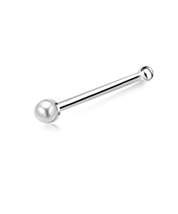 1.5mm Pearl Silver Bone Nose Stud NSKD-146p